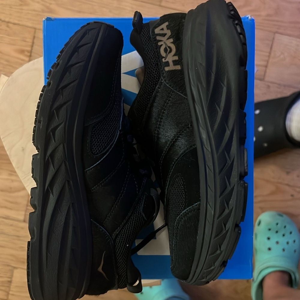 Hoka sneakers, collaboration with Engineered Garments, black with calf hair - Picture 4 of 5
